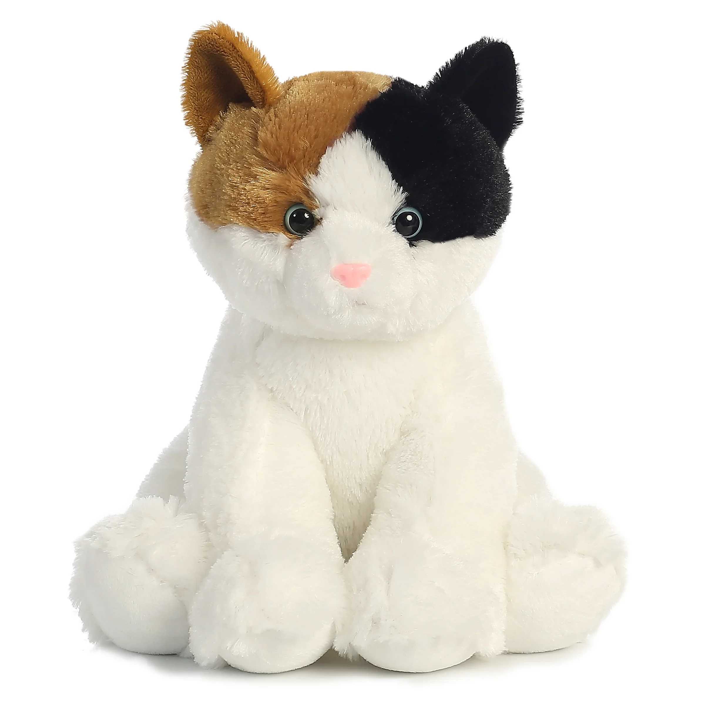 Plush- Calico Kitty 14" - A soft and adorable calico cat plush with a sweet, gentle face and lifelike details. Its cozy fur and charming design make it perfect for cat lovers and adding a cute touch to any room