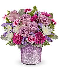 Radiant Reverie Bouquet - Featuring a textured and shimmering gradient finish in soft purple-an elegant keepsake perfect for displaying a dreamy look.