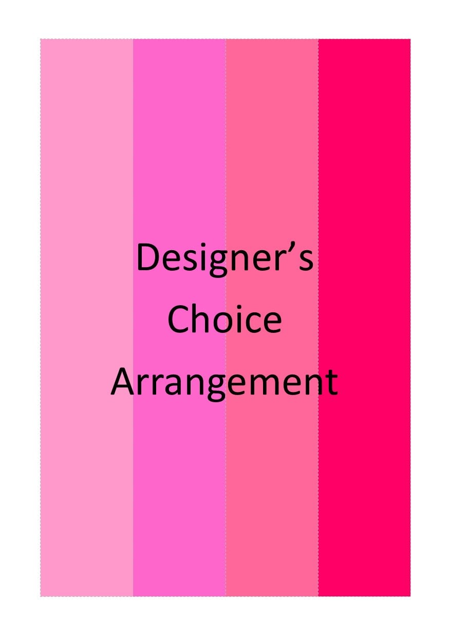 Pink designer's choice arrangement graphic with vertical color bands