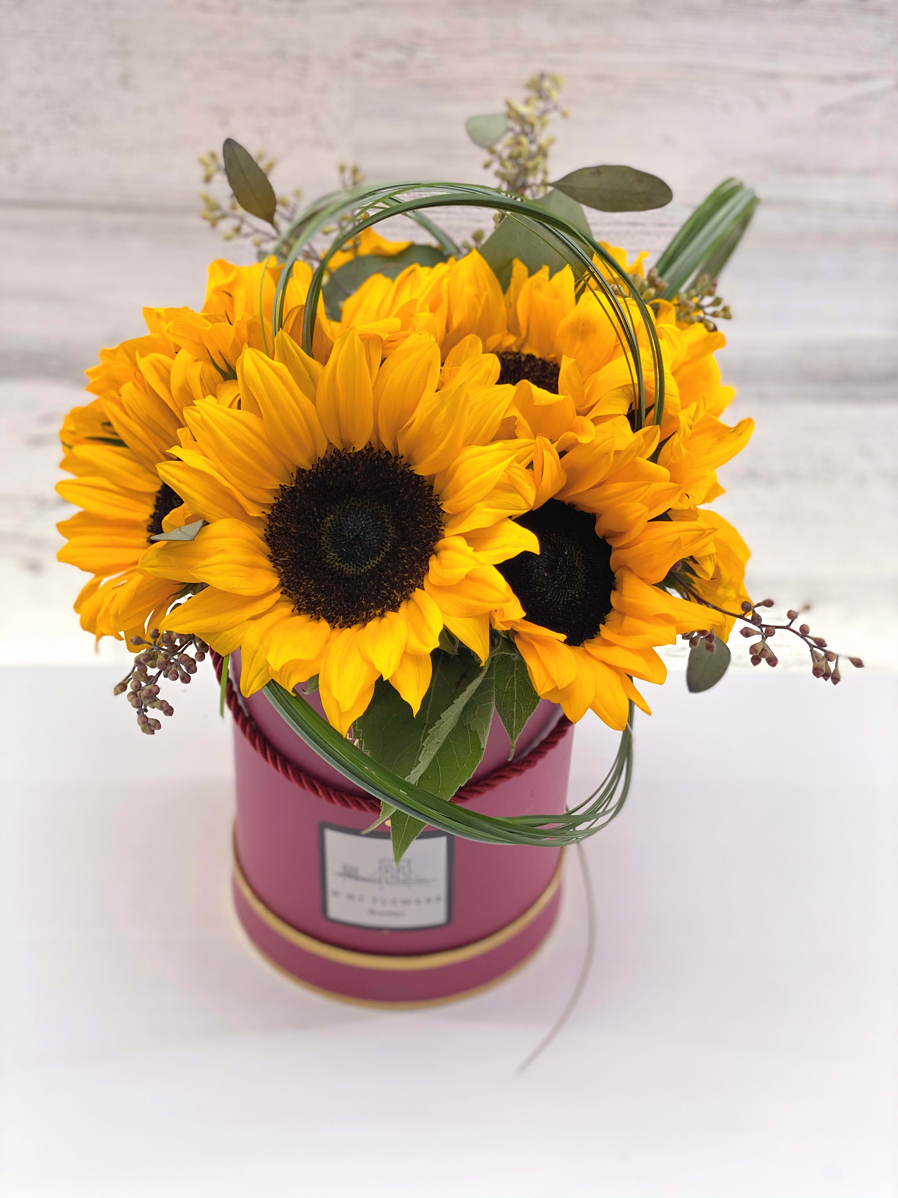 Doroty L  - Sunflowers in box.