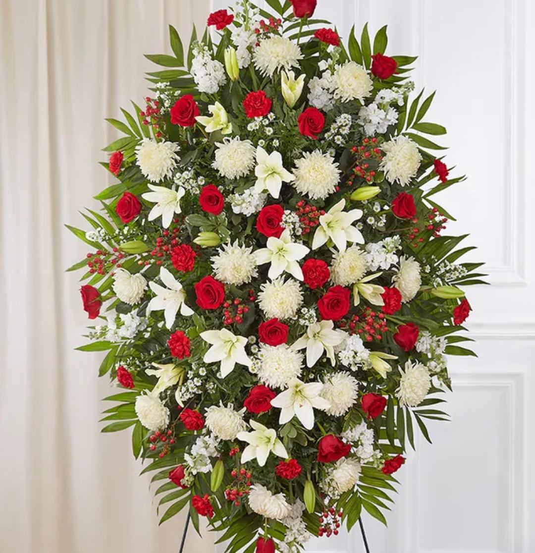 Red and white spray  - Red and white spray