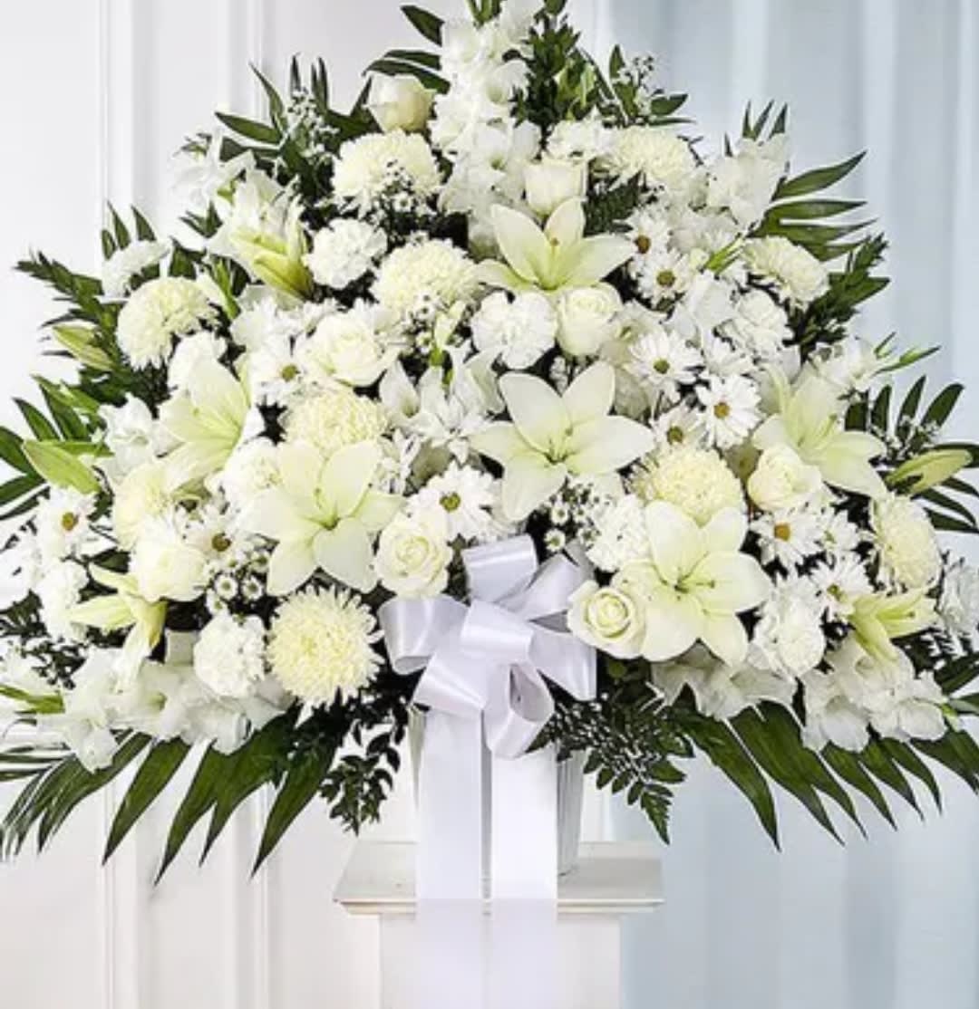 All white standing basket  - All white standing basket