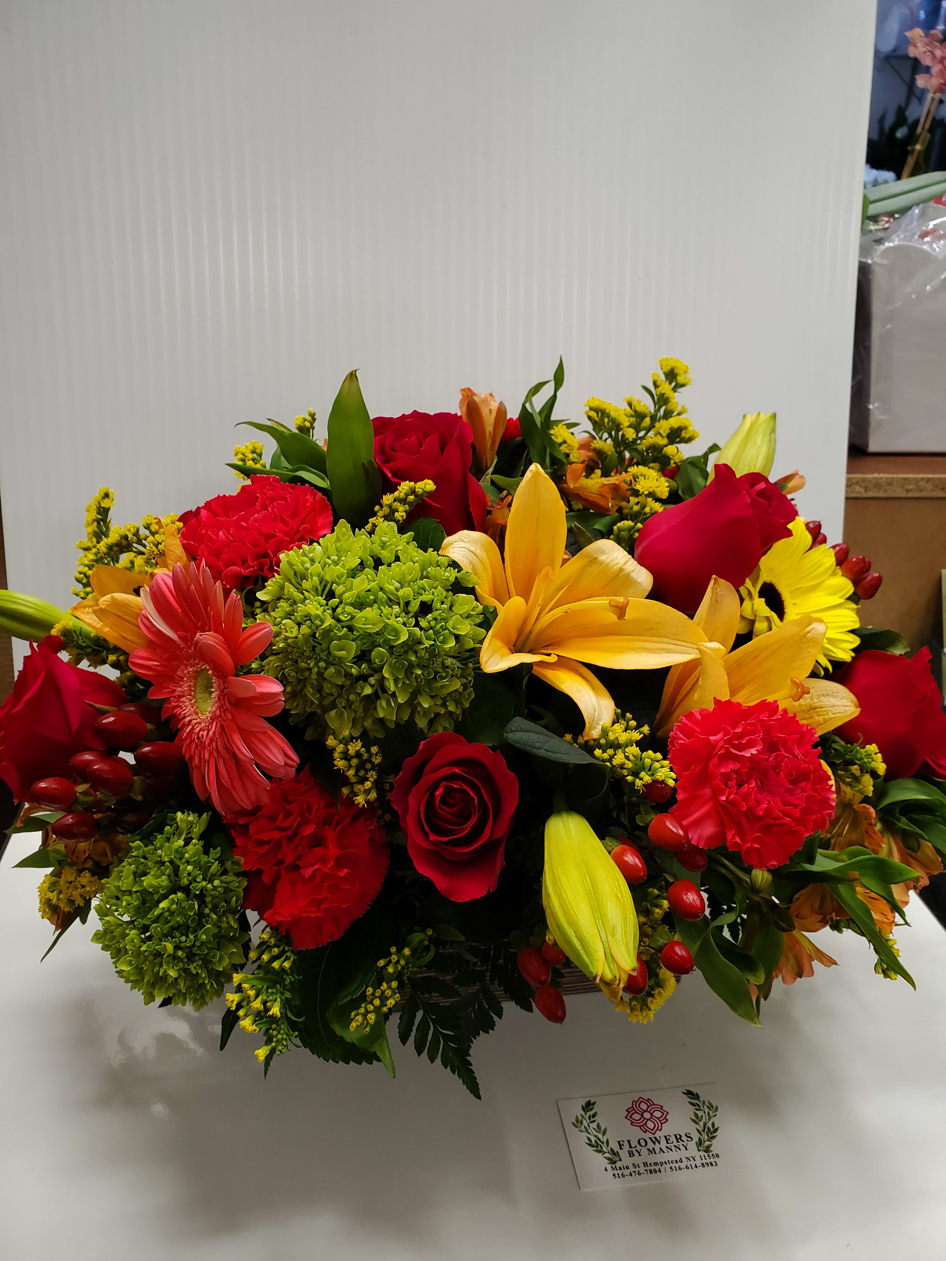 Perfect Sunkiss - Orange,yellow ,red and some greens in a wood box.