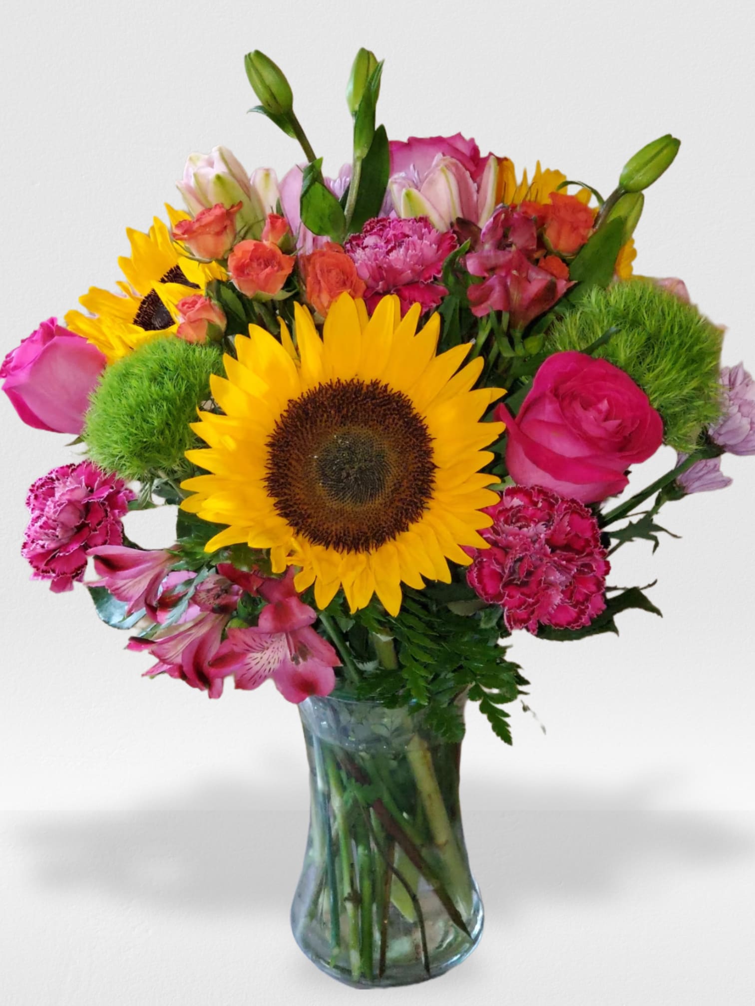 Summer Is Here - Hot pink,yellow,orange and green vase