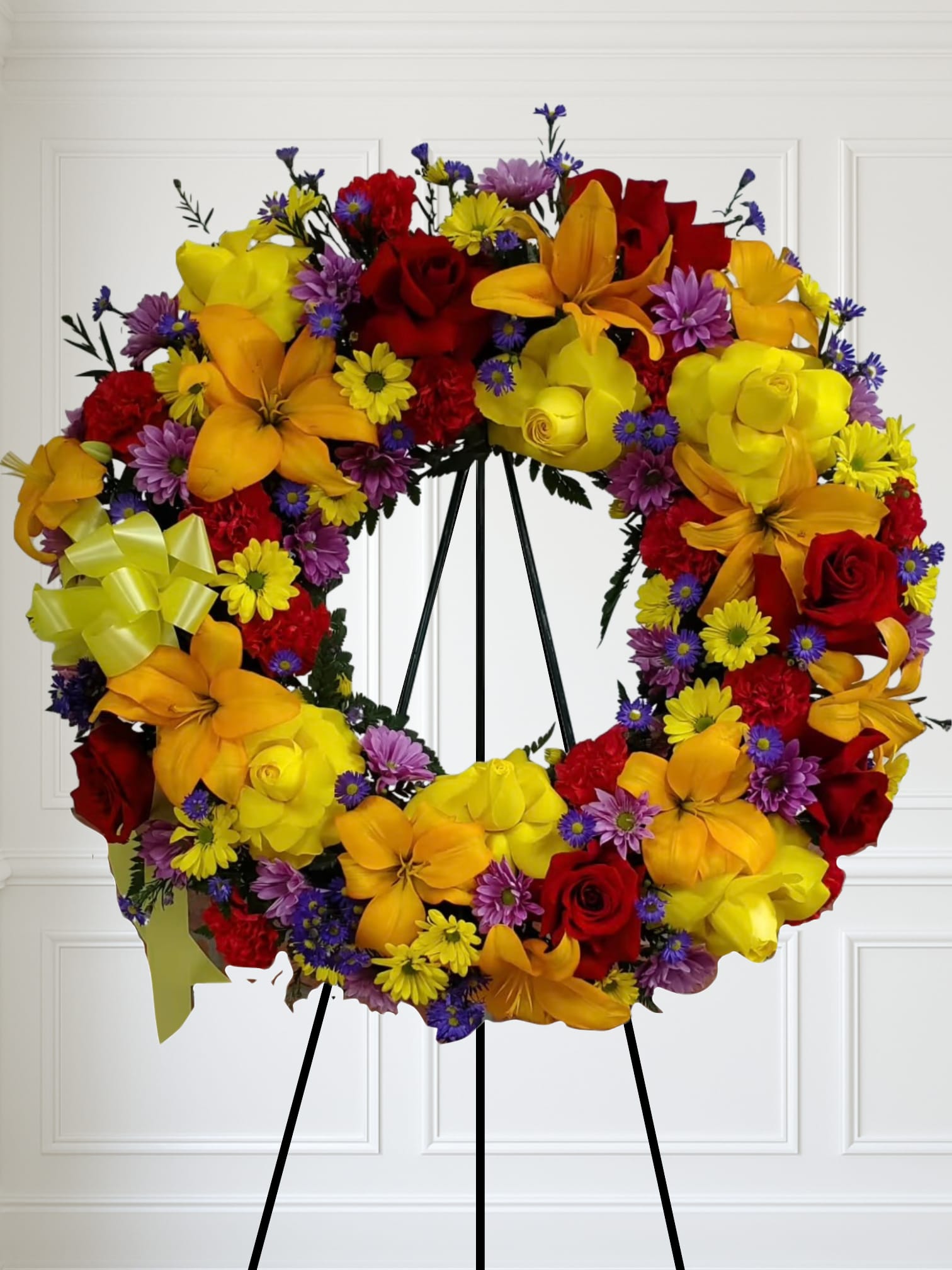 Bright colors Wreath - Very cheerful colors. Mix colors some flowers may vary.