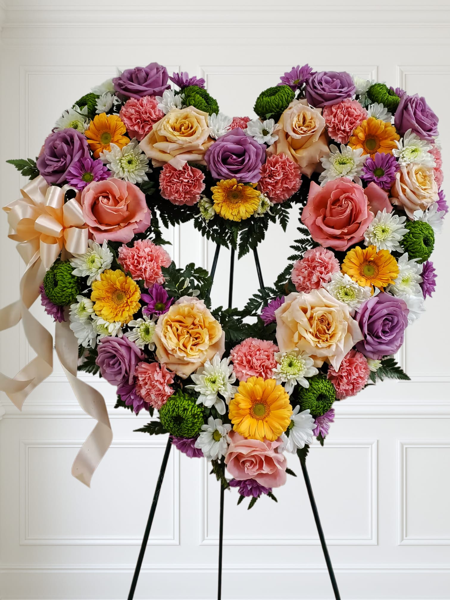 Pastel Open Heart  - Very soft and calm colors. Some flowers may vary.
