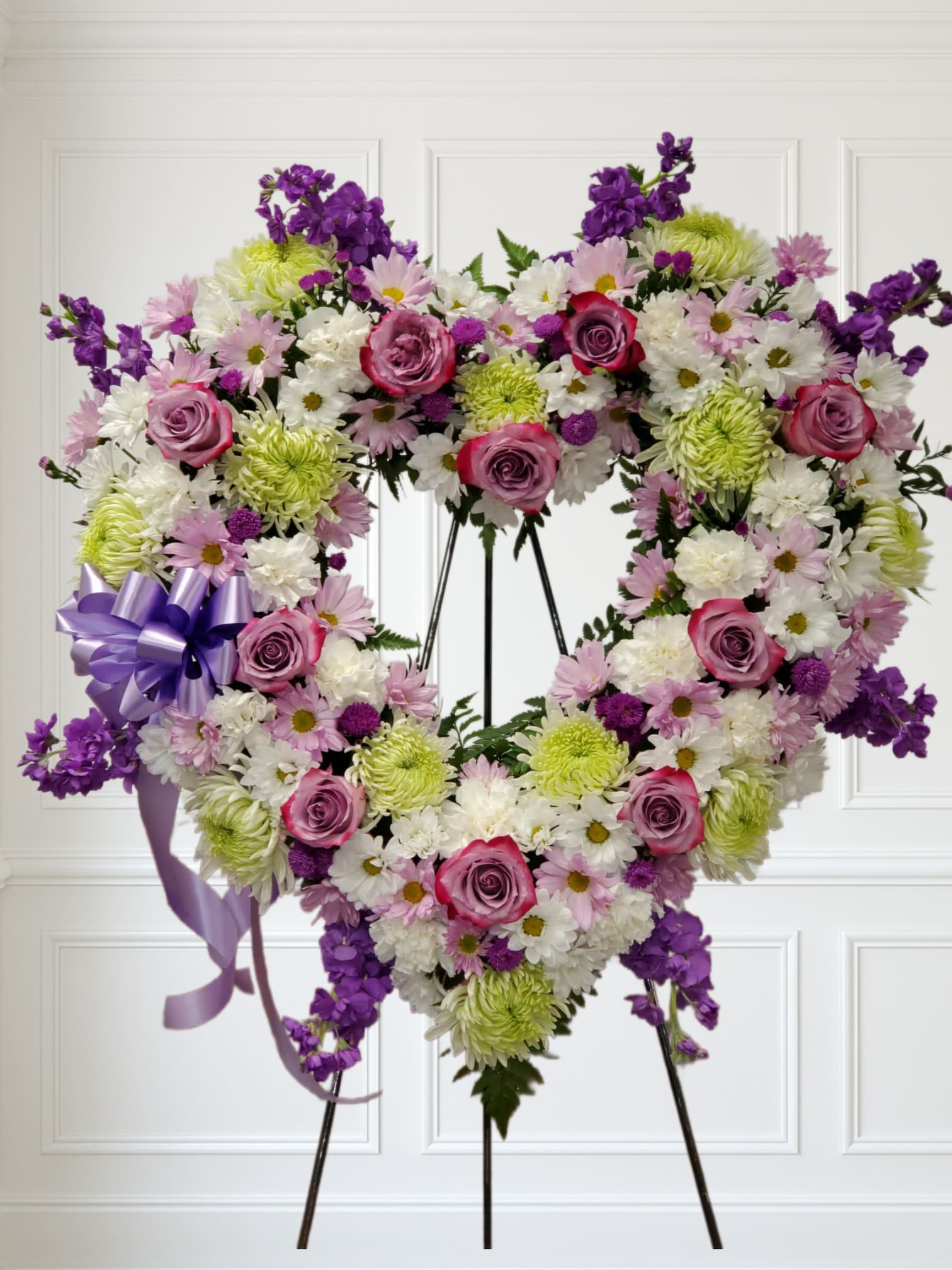 Lavander open heart - Different shades of purples and white open heart.