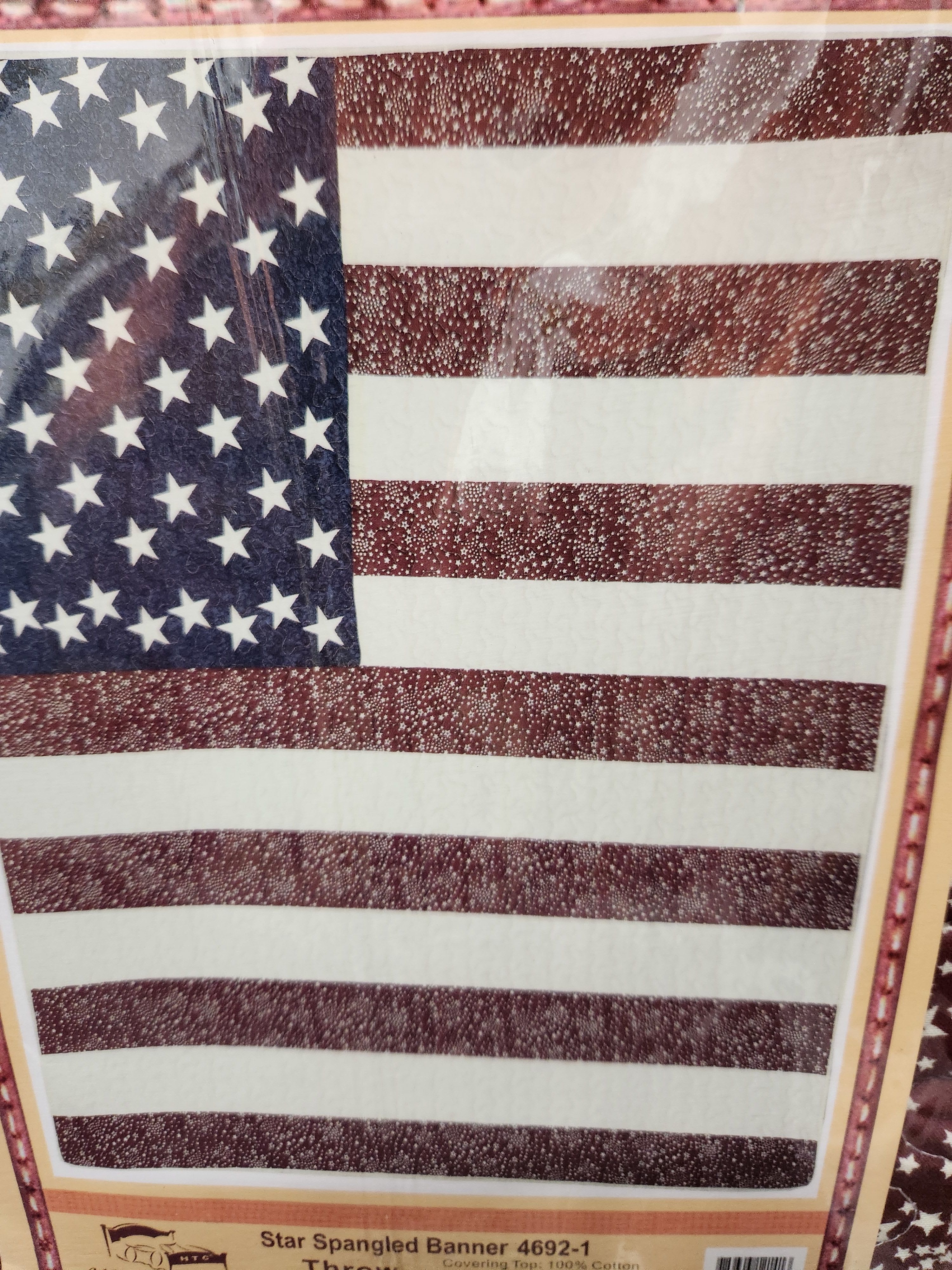American flag throw blanket with stars and stripes pattern
