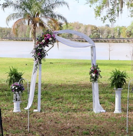Backyard wedding at Peddles - A beautiful lakefront spot to tie the knot.  \  We also have all the rental items you could think of to have a backyard wedding in your own favorite setting.