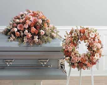 Polychromatic Casket Spray and Wreath - As Shown : SF83-11