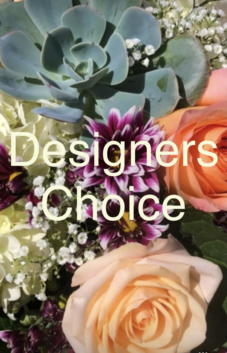 Mixed bouquet with succulents, roses, and purple flowers
