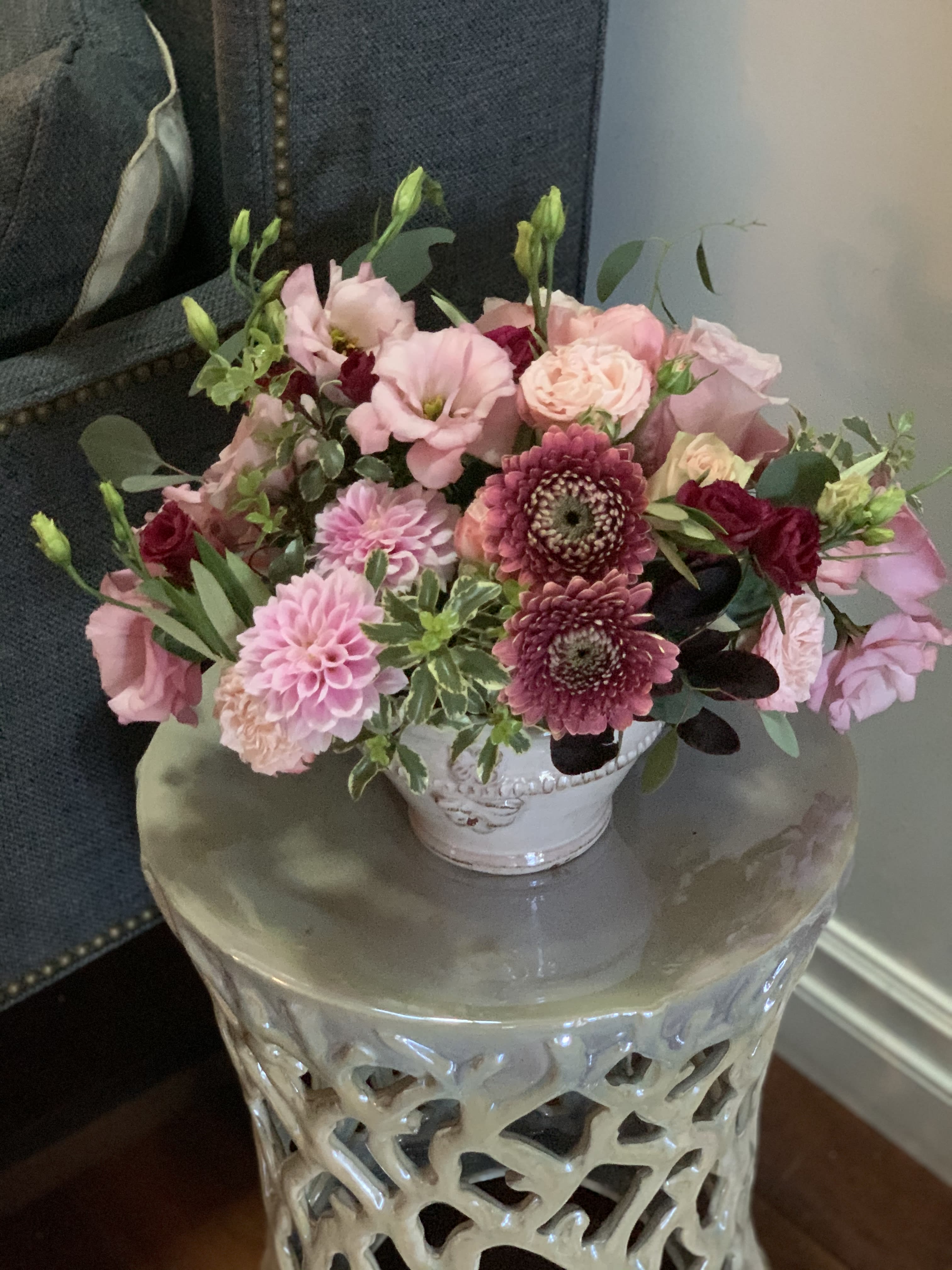Spiritual Awakening  - In the spirit of serenity and sacred joy, fresh flowers picked from the garden of your heart are perfectly placed in a white, ceramic pot of peace.