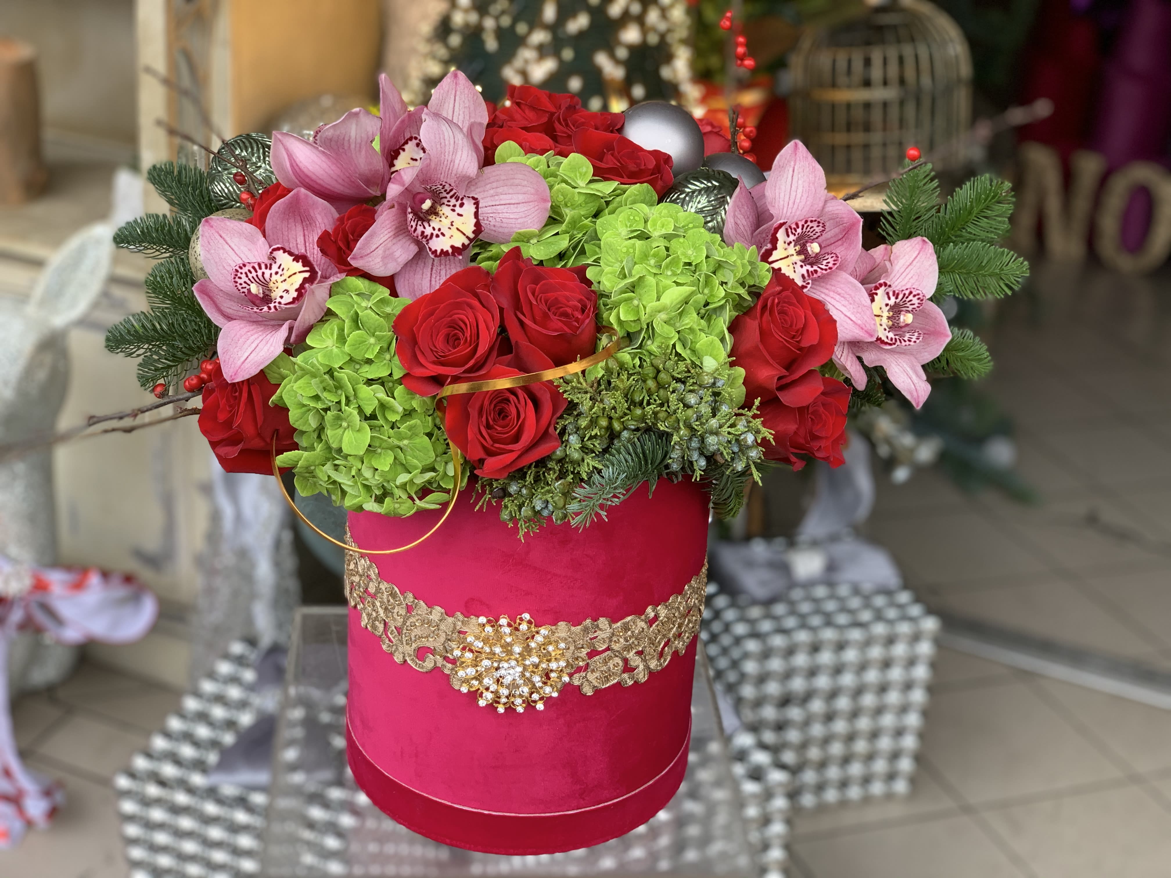 Joyful Season Arrangement - A beautiful, floral arrangement expressing a bundle of joy capturing the colors of the season!