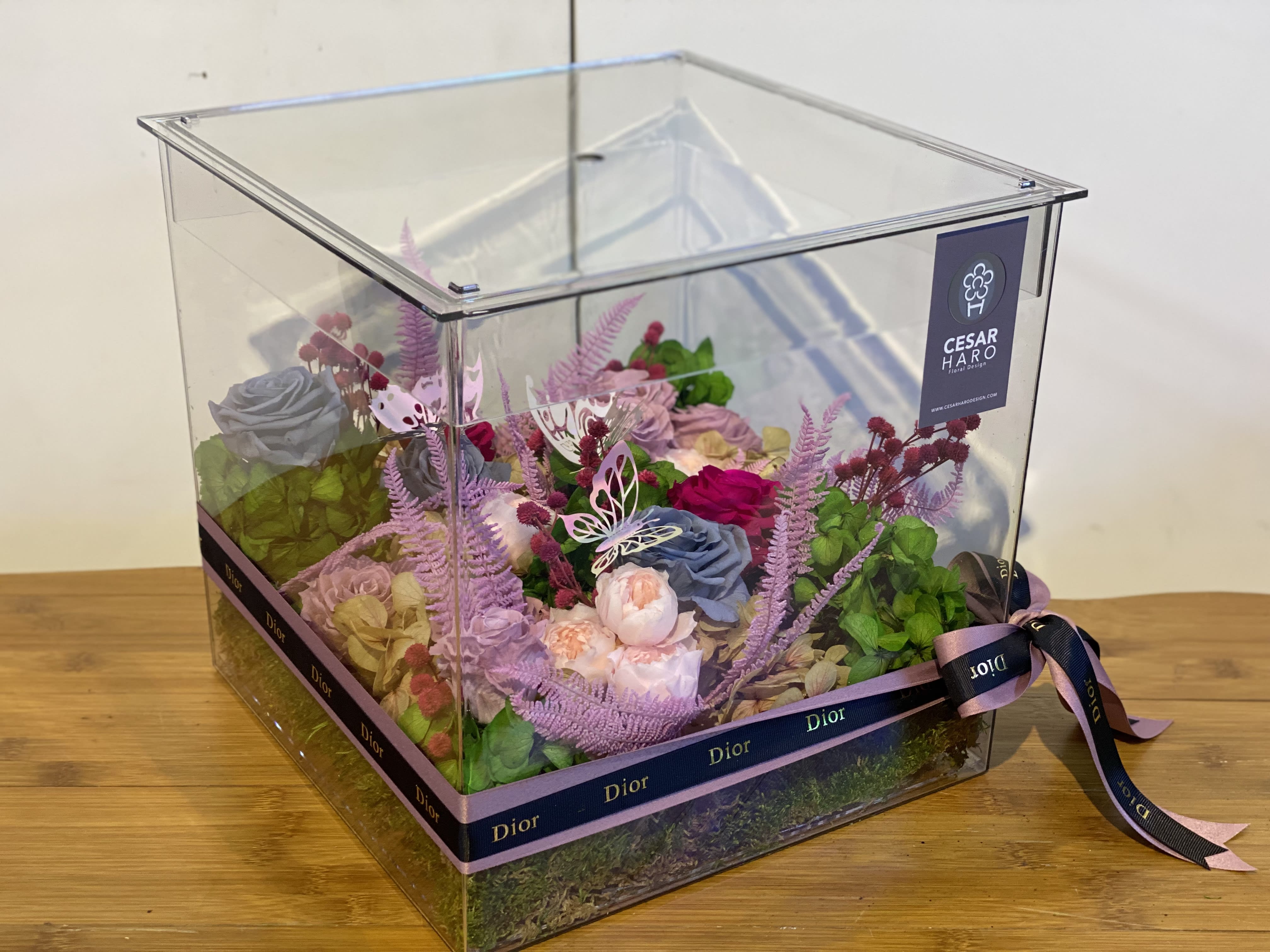 Forever Preserved Flowers - Beautiful clear~acrylic box accented with vibrant preserved flowers
