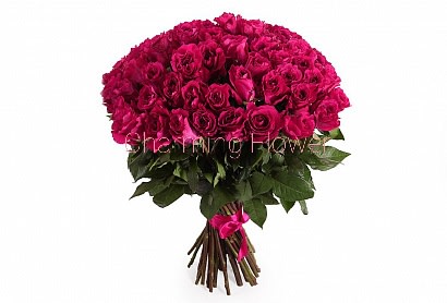 Two Dozen long Pink Roses. In vase.  - Beautiful hot pink roses. 