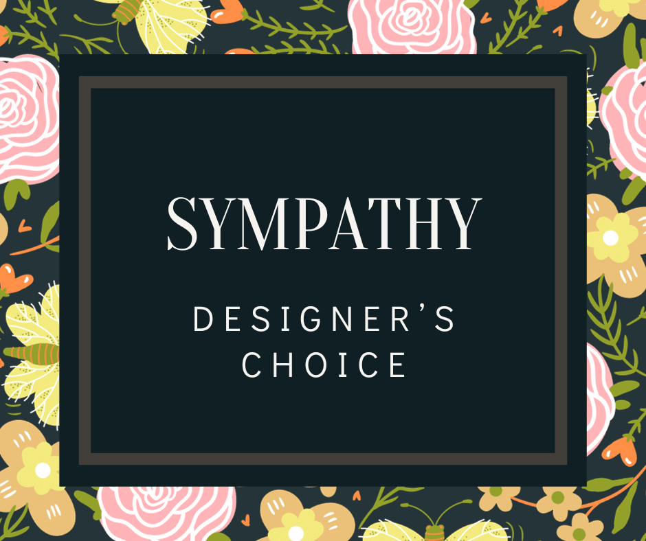 Sympathy designer's choice card on a floral patterned background
