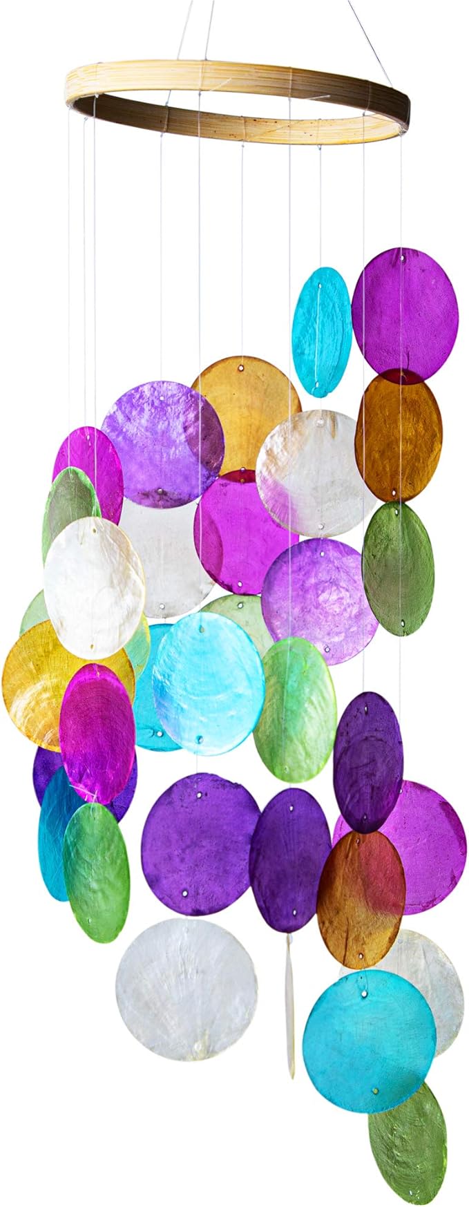 Cascading Rainbow Wind Chime - Cascading Rainbow Shell Wind Chime. 25 in L