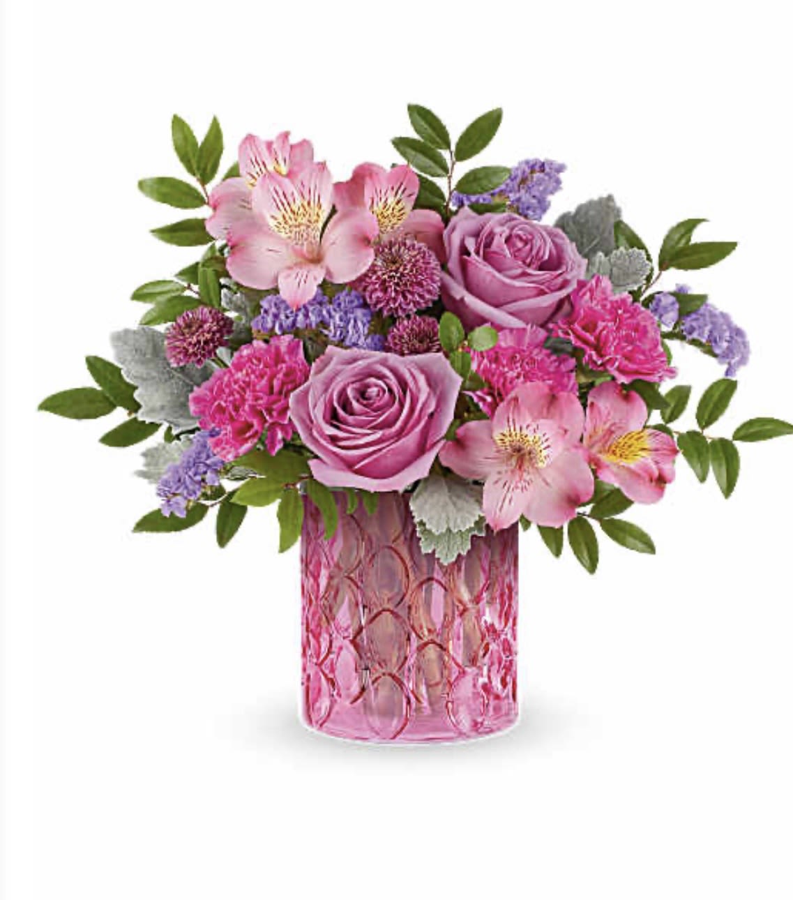 Pink Rhapsody T - Celebrate her in style with a Pink Rhapsody Bouquet, a vibrant mix of pink and lavender blooms beautifully arranged in a Pink Rhapsody Vase. This stunning Mother's Day gift adds bold color and lasting charm to any space