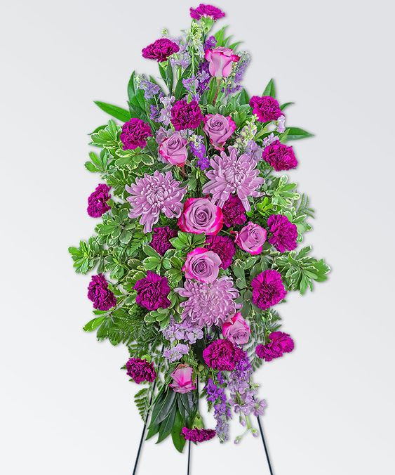 Purple standing spray - A beautiful Purple tone standing spray. 