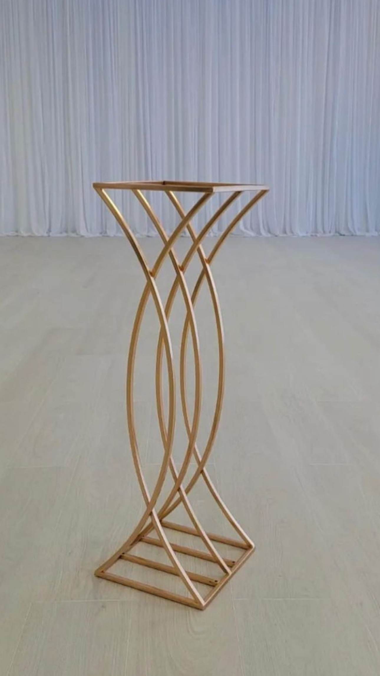 Centerpiece metal gold stands - 10 available - $10 each 