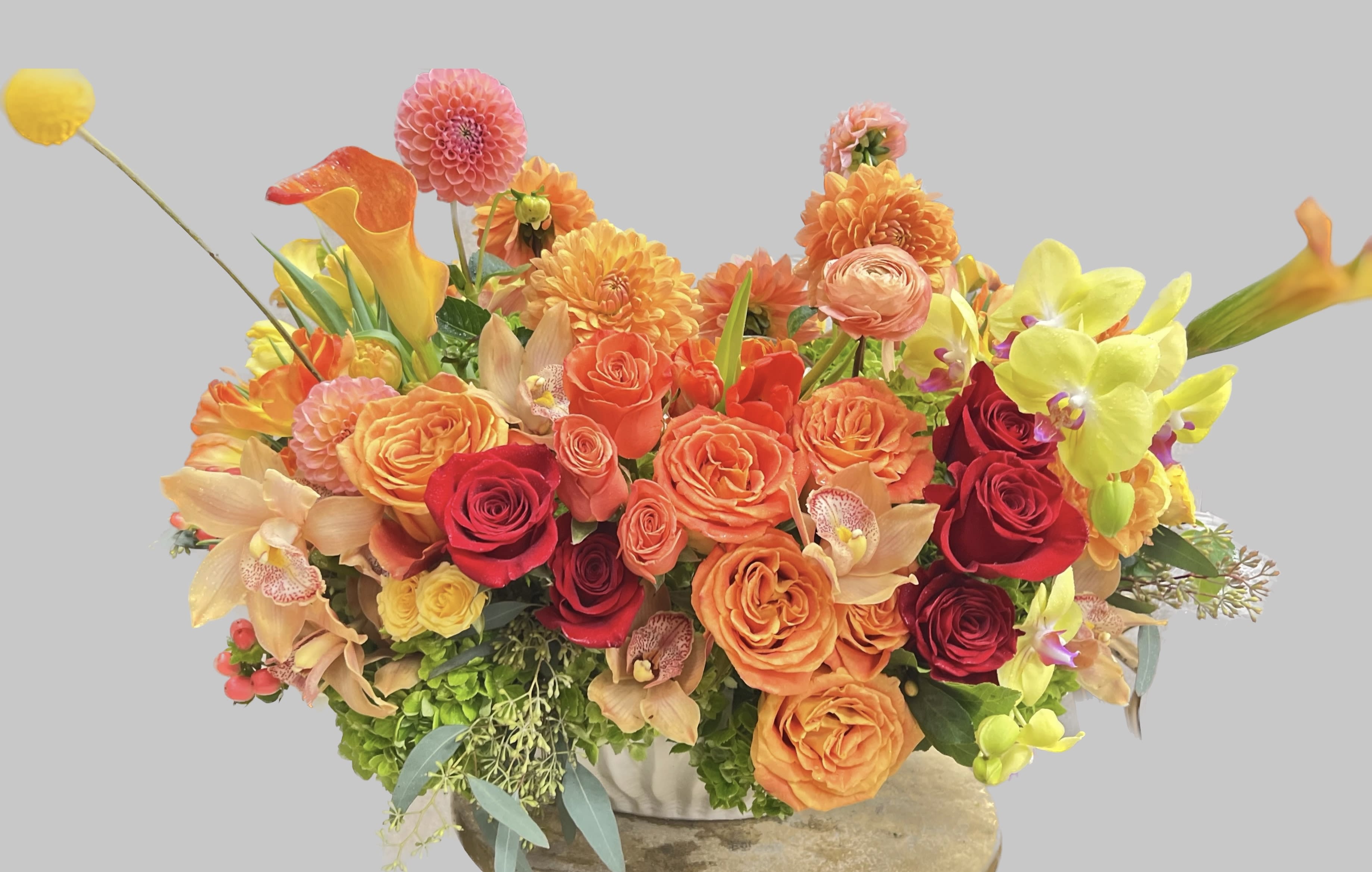 Beautiful Autumn  - Wouldn’t life be more convenient if seasons came in white ceramic vase. We already have boxed wine, boxed lunches, and boxing matches. Seasons need to catch up. Now they have. Whoever you’re sending this to will smile with seasonal joy upon receiving this abundant flower arrangement of seasonal blooms.