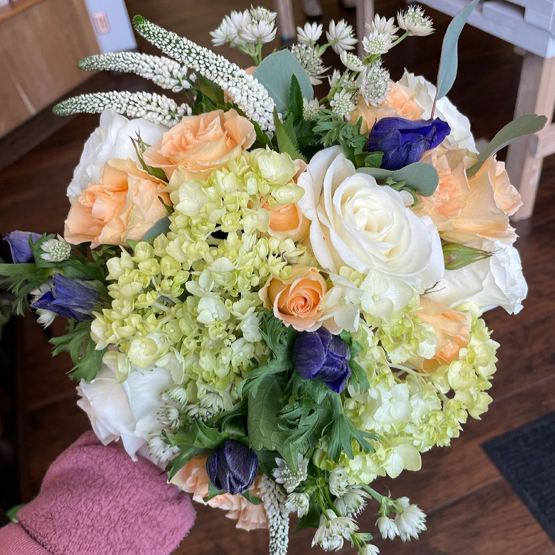 Neutral Wrapped Bouquet - Beautiful mix of fresh, neutral blooms. All of our bouquets are 100% original, customizable and made-to-order.