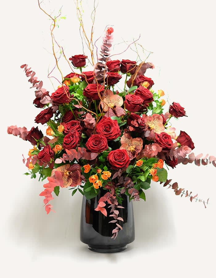 Luxury A Love You 49bouquet - Red roses and peachy flowers with matching colour foliage makes this hearty grande gesture.