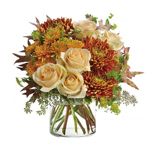 aroma Bouquet  - The perfect transition into the fall season will arrive at their doorstep peach and bronze florals in a seasonal is a sweet way to share your sentiments with a loved one near or far.