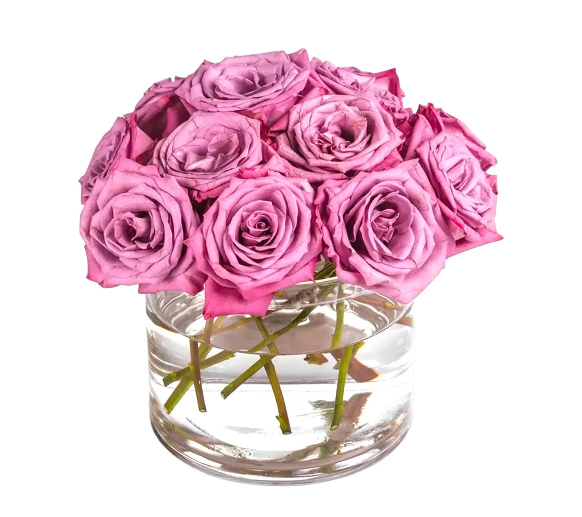 Enchanted Love by BloomNation™ - This beautiful lavender arrangement is guaranteed to brighten someone's day. Enchanted Love by BloomNation™ is perfect for someone's birthday or for anyone that needs cheering up.   DETAILS Lavender roses  VASE INCLUDED Orientation: All-Around or One-Sided Item #NF-236  FLORIST-TO-DOOR Same day flower delivery on most orders placed online by 12 pm or 10 am on weekends PST.  BLOOM DETAILS Roses  The Standard Arrangement is approx. 10" H x 10" W. (12 ROSES) The Deluxe Arrangement is approx. 10" H x 10" W. The Premium Arrangement is approx. 10" H x 10" W.  How to place an order? 1. You can place an order directly on this secure website OR 2. You can call in your order by dialing: (323) 262 - 9238 OR 3. You can visit our store (appointment recommended 323.262.9238)  NINFA'S FLOWERS 2405 WHITTIER BLVD. LOS ANGELES, CA. 90023  ATTENTION: *Please note that on busy holidays, Valentine's Day, and Mother's Day, we cannot verify if the recipient received the flowers until the following day. You can verify delivery on the website after 10:00 pm, call 323.262.9238 the following day after 10:00 am, or contact the recipient directly. Thank you for your patience and understanding. 