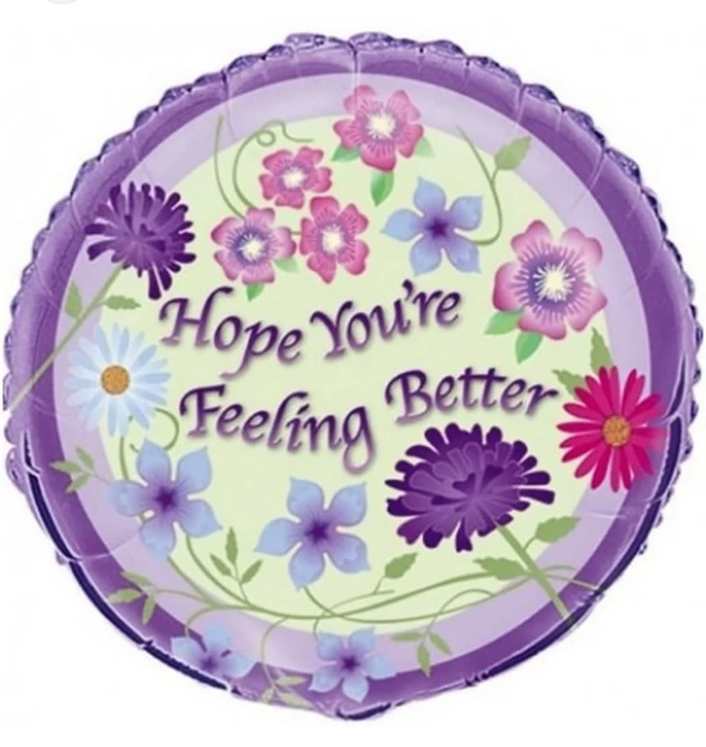 Hope You're Feeling Better - Balloon - HOPE YOU'RE FELLING BETTER 18" INCH HELIUM FILLED MYLAR BALLOON QTY. 1 
