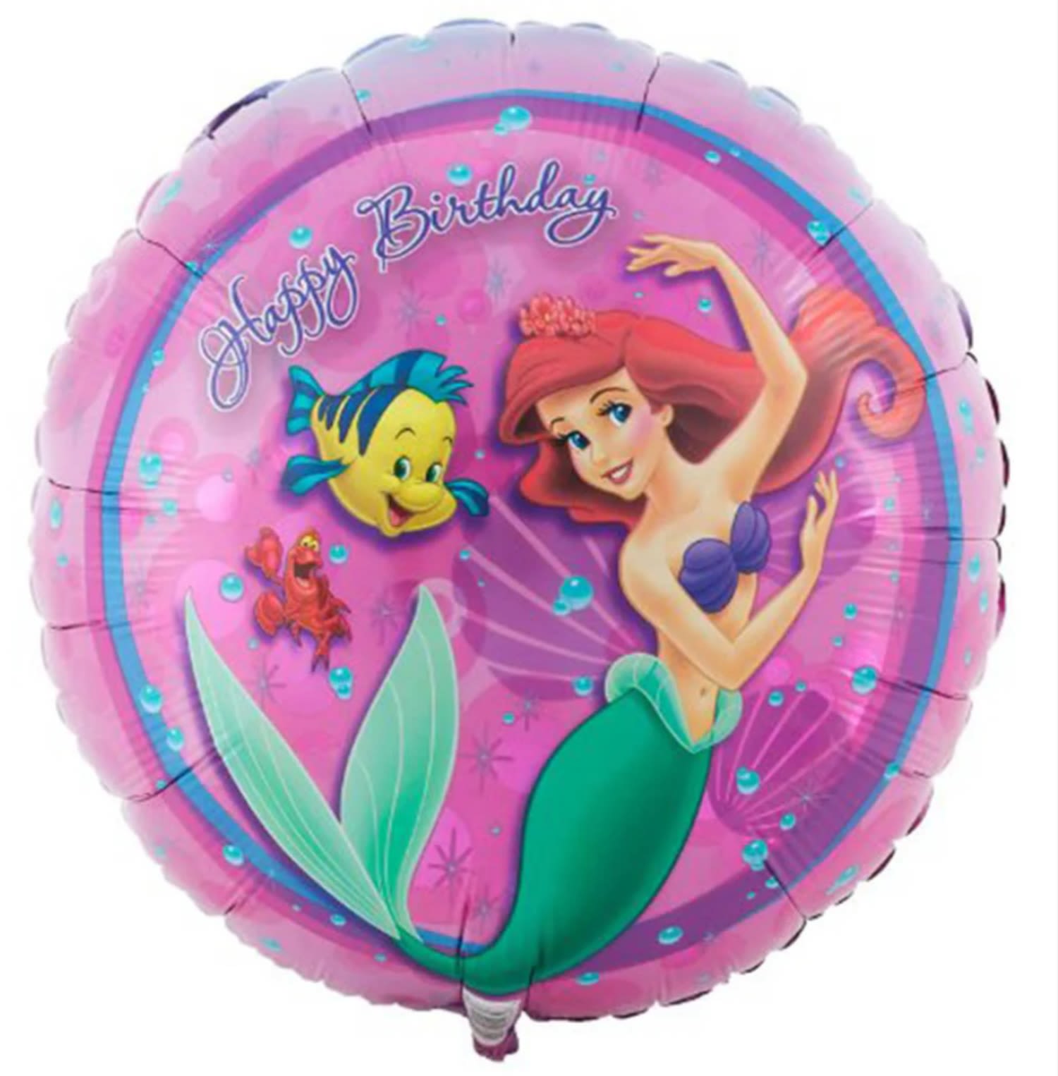 Happy Birthday - Little Mermaid - HAPPY BIRTHDAY BALLOON 18" INCH HELIUM-FILLED MYLAR BALLOON QTY. 1