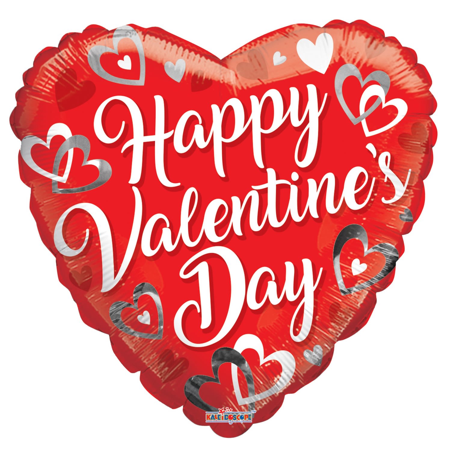 Happy Valentine's Day - White Hearts - Balloon - HAPPY VALENTINE'S DAY 18" INCH HELIUM FILLED MYLAR BALLOON QTY. 1