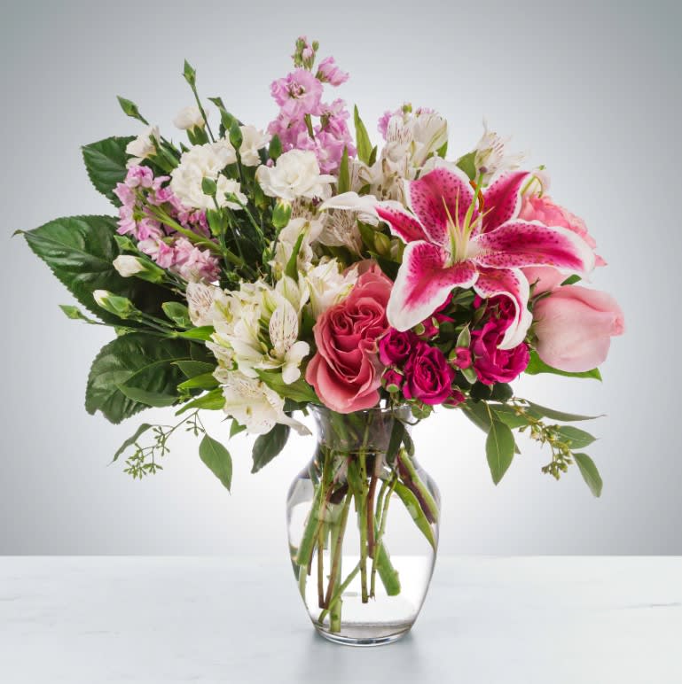 Sweethearts by BloomNation™ - When they say they don't want anything for Valentine's Day they are LYING. Get them this sweet arrangement to celebrate your love.  Approximate Dimensions: 18"D x 18"H