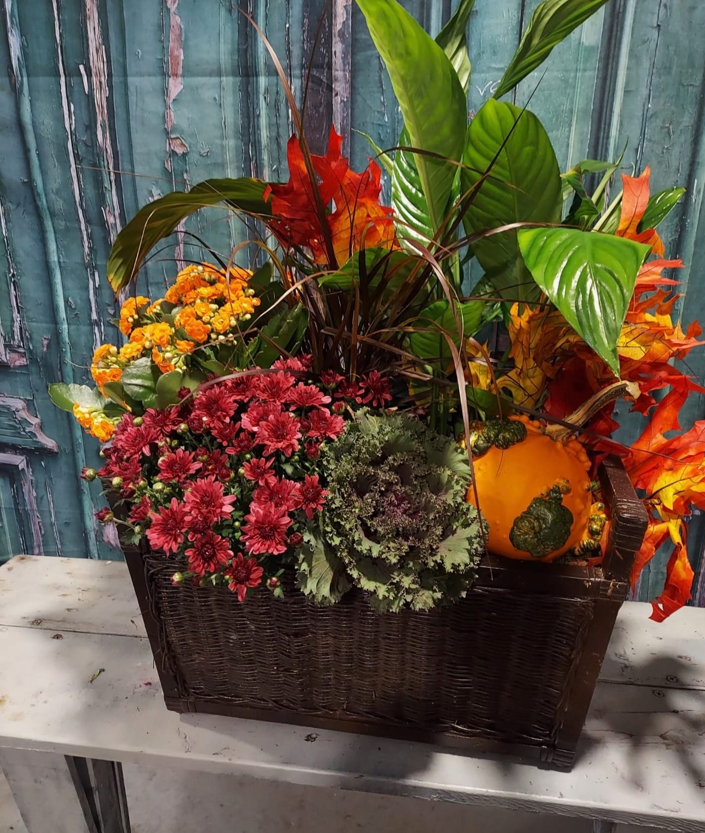Happy Fall - Our Happy Fall basket is the perfect gift to celebrate the fall foliage season with hues of orange, crimson, amber and green.  