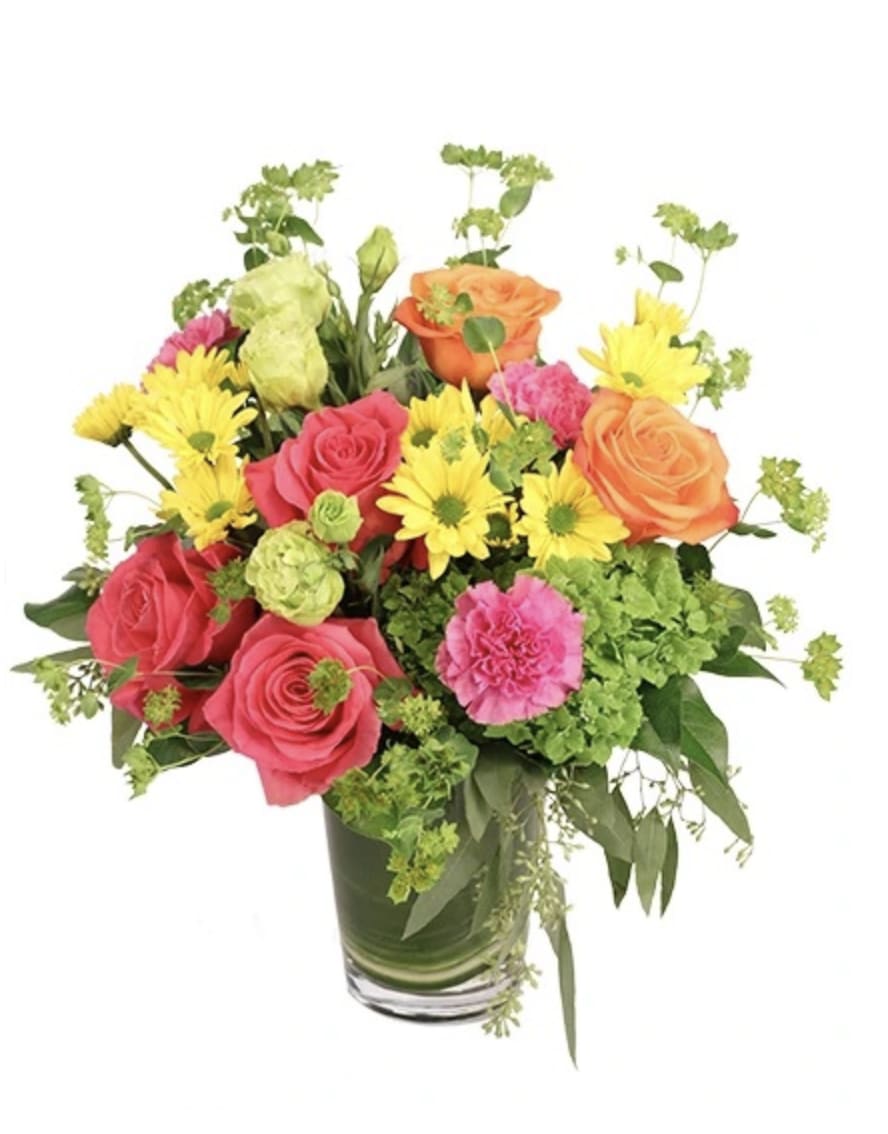  FESTIVE SURPRISE - Bright vivid colors with lots of greenery