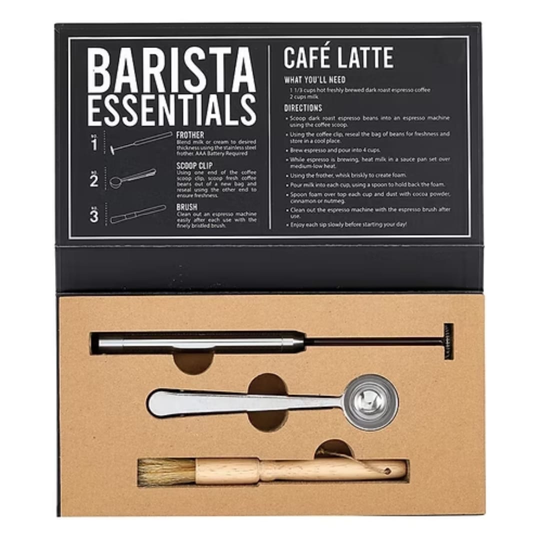 Barista essentials coffee tool set in a box