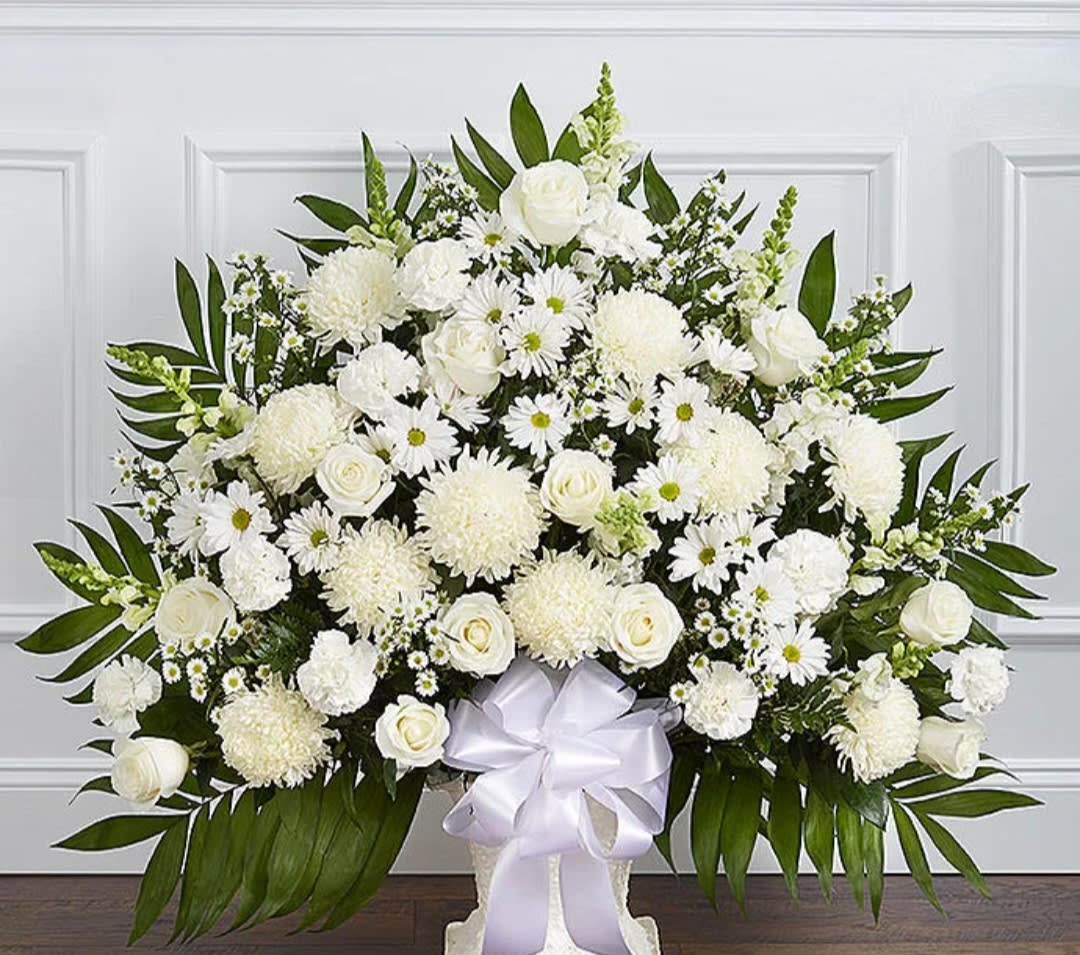 All white floor basket  - Funeral