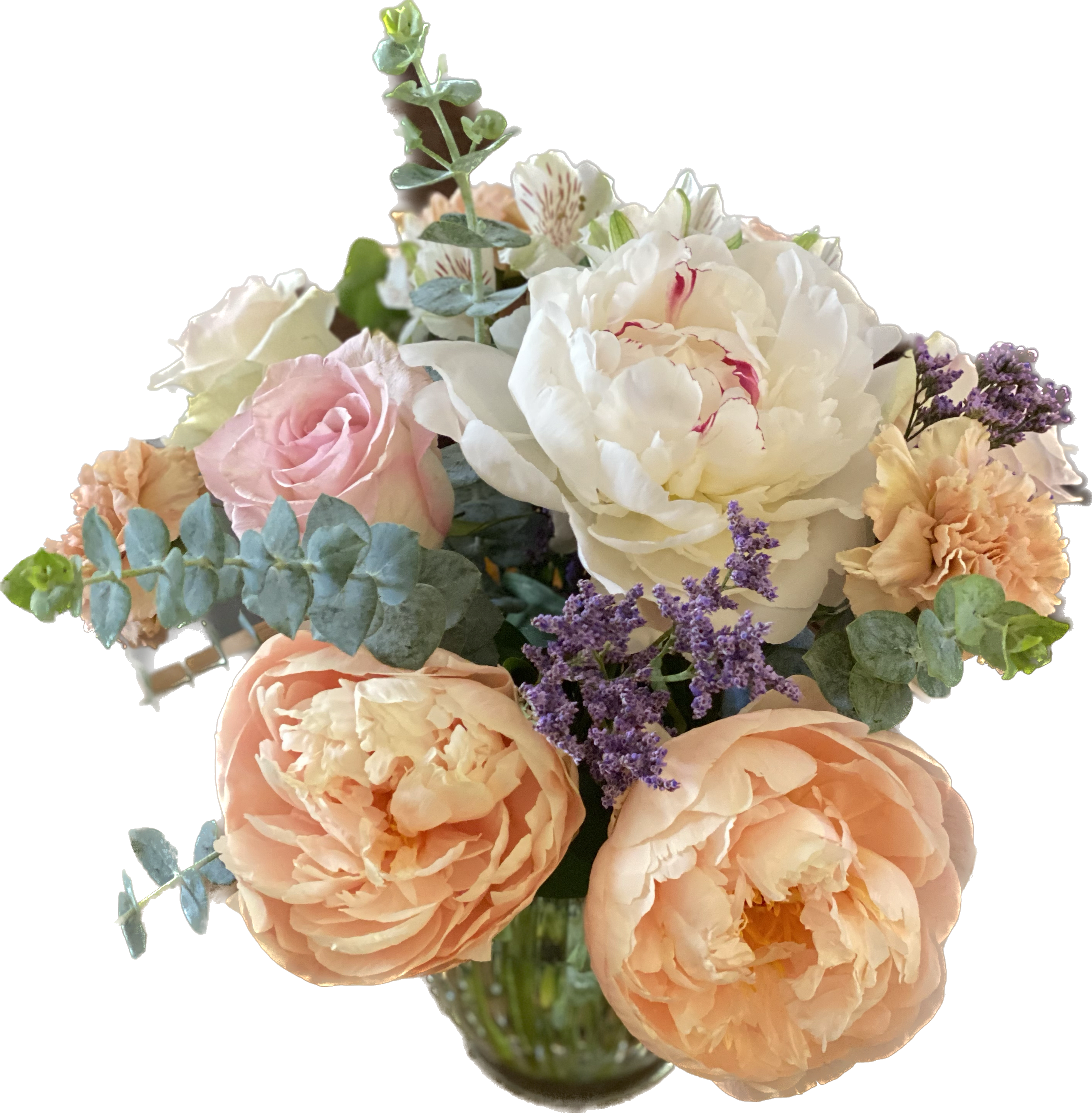 Pretty In Peony  -  Gorgeous blooms are the show-off the "main" attraction! Peonies come in a wide variety of colors such as red, yellow, pink, purple, white and blush and even magenta! Some are very fragrant as well. If you want to impress, Peonies are the way to go! (Seasonal)