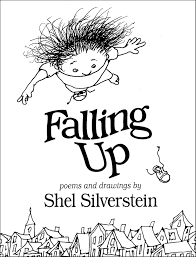 Black-and-white book cover with a cartoon child and the title Falling Up