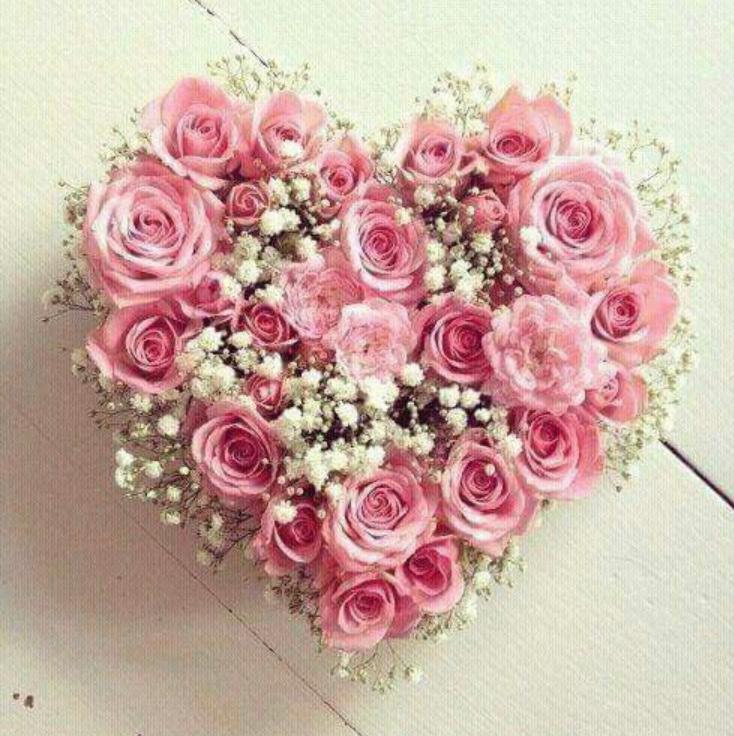 Beautiful pink flowers box - hearts box pink flowers, small and medium