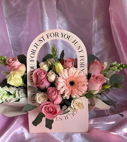 Just For You Flower Basket - Flower box, perfect for a sweet little gift. Colors will vary! Let us know if you have a preference! If you do not have a preference we pick for you!