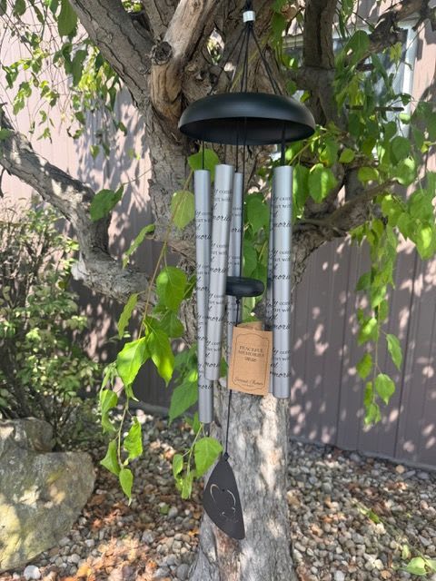 Wind Chime Peaceful Memories 30" Sonnet Chime - "May this melody comfort your heart with peaceful memories."
