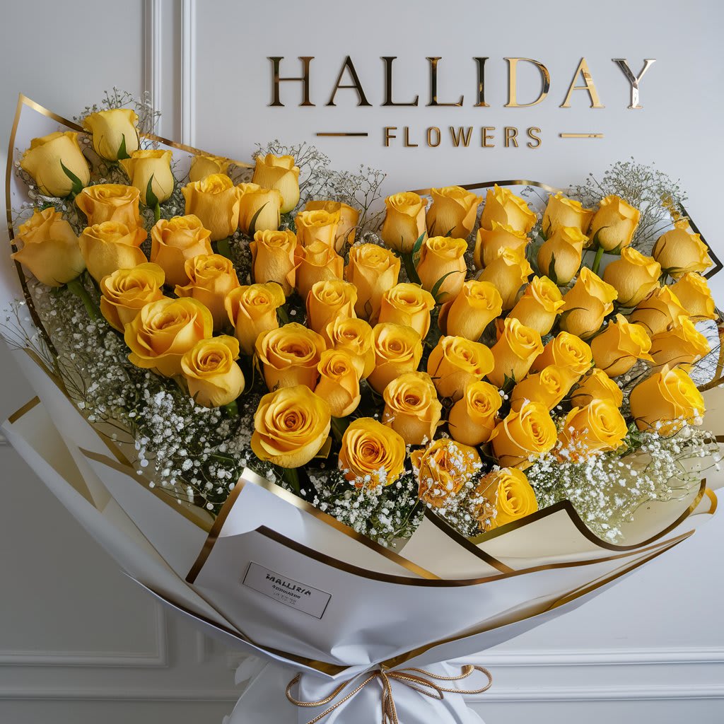 Yellow Rose Wrap Premium - Yellow Roses