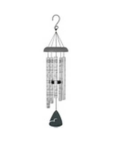Hanging metal wind chime with a small bell
