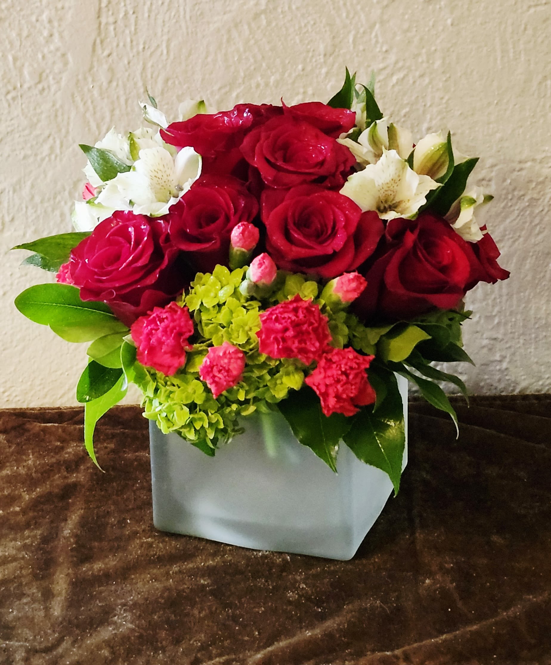 Lover, Lover By:MF - A stunning blend of deep red roses kissed with soft white accents an elegant, heartfelt arrangement perfect for celebrating your loved one the "Valentine's Day".