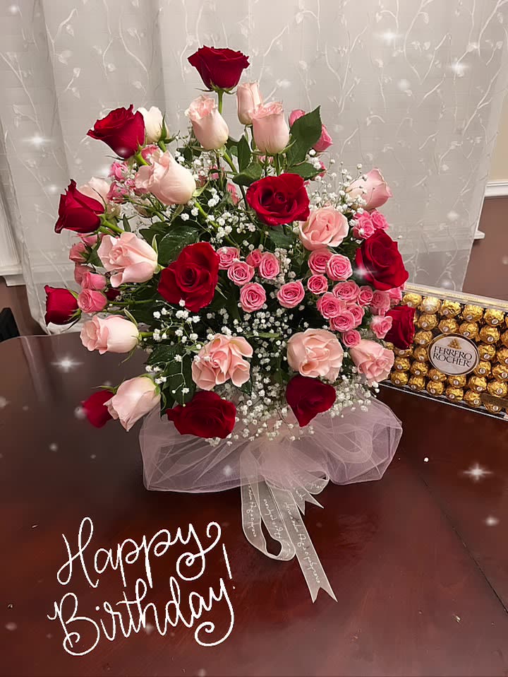 Birthday Galore - Abundance of Roses and Chocolate gift