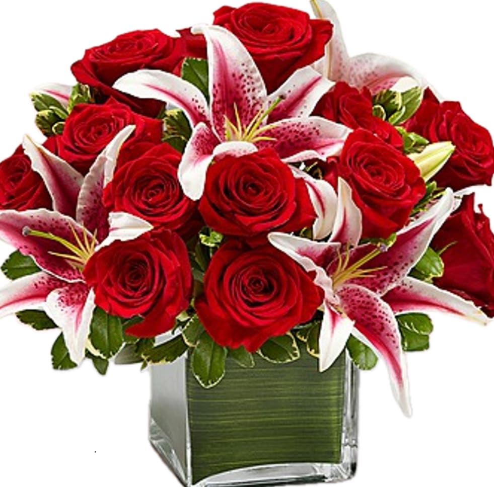 Roses and Lilies beauty combo - Roses and Lilies beauty combo express your thought of giving.
