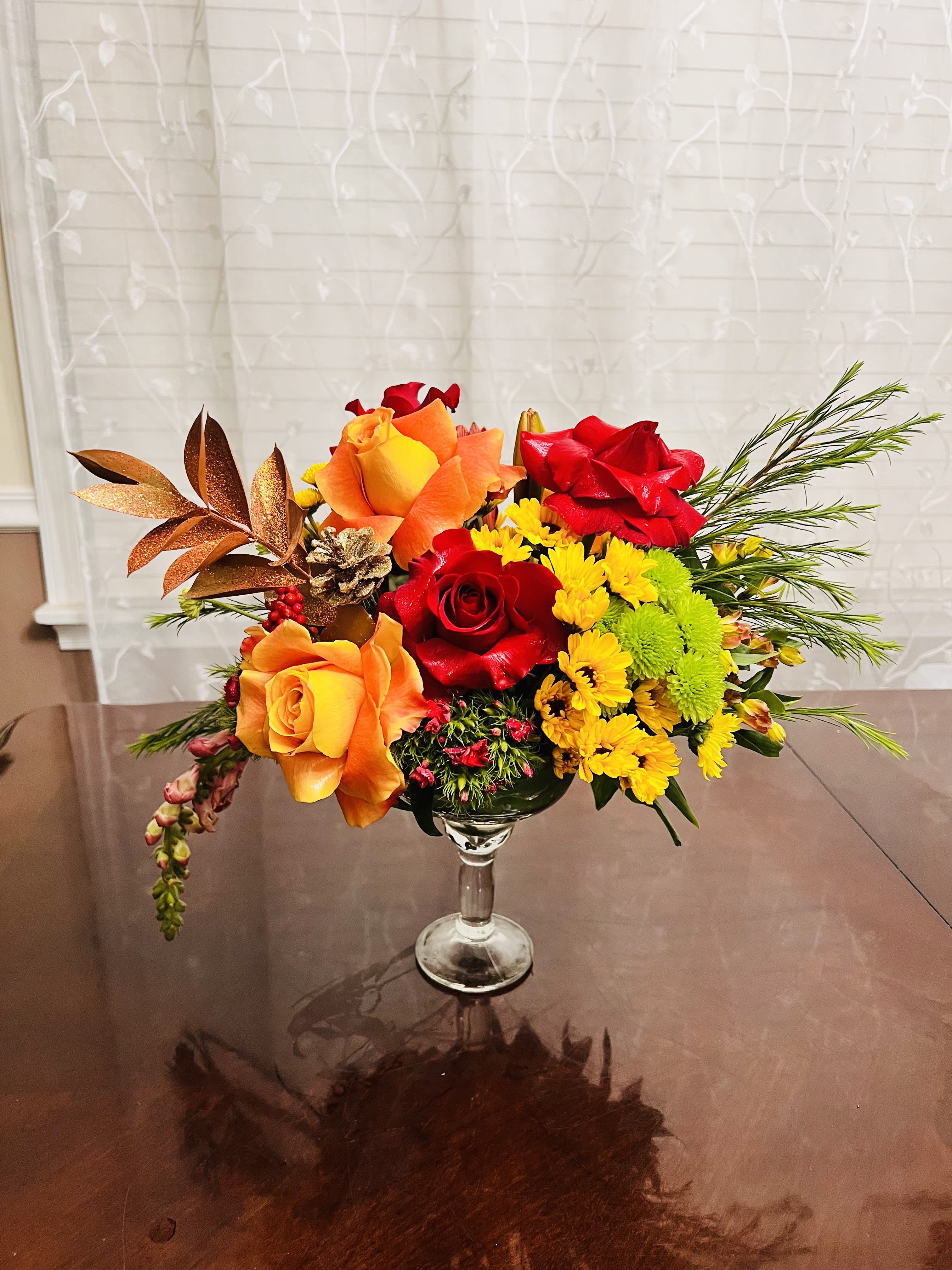 Sheer to Thanksgiving  -  Beautiful centerpiece for your special fall or Thanksgiving dinner; that will amaze your guests attention 