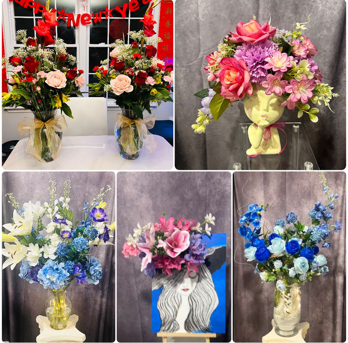 Personalized flowers arrangement  - Personalize your own arrangements with your inspiration pictures.  This order required your inspiration pictures and details to allow you to customize your own arrangements.  This could be fresh or faux flowers.  Please email or call us for consultation and we will work our best to bring your inspiration to life for any occasion and special events.