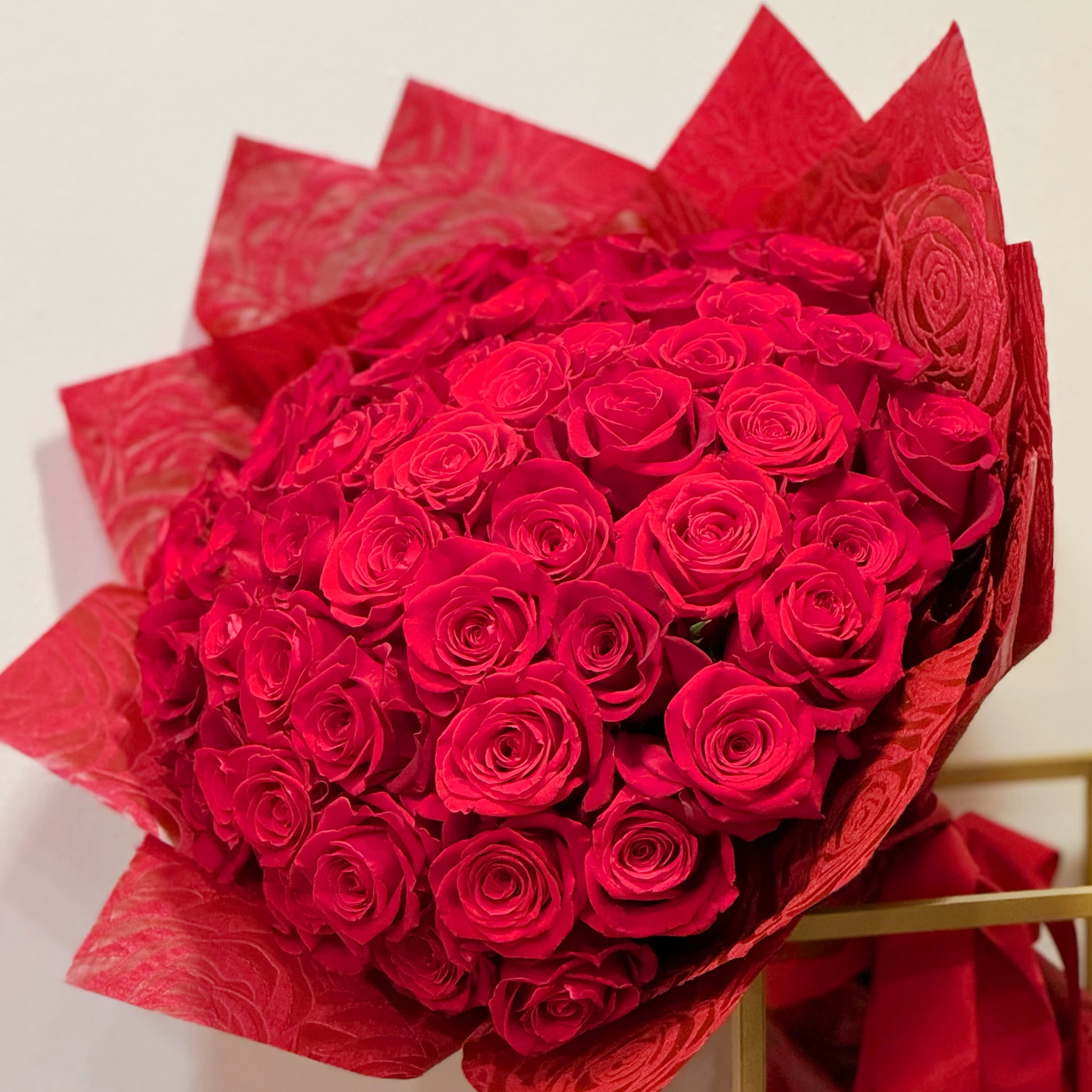 Roses for The Loved One! - Red rose bouquet is the best way to express your love or even propose! This bouquet is made with 50 freshest roses, available for delivery!